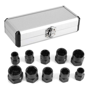 10 PCS / Set Nut Extractor Screw Removal Tool Break Wire Bolt Extractor, High, Short - laboratorydeal