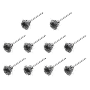 10 PCS Wire Brush Metal Descaling Polishing Brush To Remove Oxide Layer Flat Polishing Brush, Pen Shape 3×5MM, Pen Shape 3×8MM, Bowl Shape3×15MM, Bowl Shape3×25MM, Flat 3×25MM - laboratorydeal