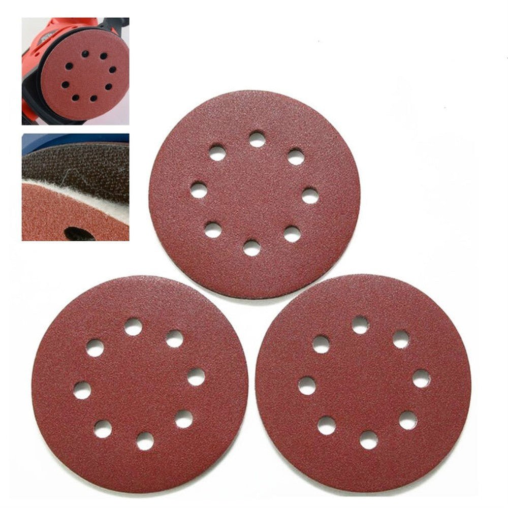 100 PCS 125MM Flocking Sandpaper 5 Inch 8 Hole Disc Sandpaper Self - adhesive Sandpaper, 40 Mesh, 60 Mesh, 80 Mesh, 100 Mesh, 120 Mesh, 150 Mesh, 180 Mesh, 240 Mesh, 320 Mesh, 400 Mesh, 600 Mesh, 800 Mesh, 1000 Mesh, 1200 Mesh, 1500 Mesh, 2000 Mesh