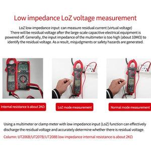 1000A 42mm Jaw Size Digital Clamp Meter AC DC Voltage Detector, UT205E 1000A, UT208B 1000A