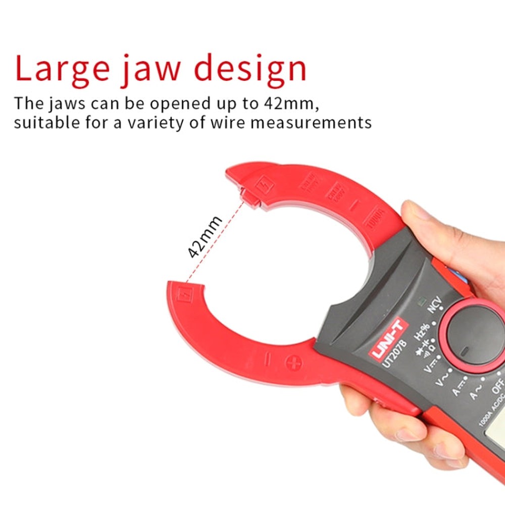 1000A 42mm Jaw Size Digital Clamp Meter AC DC Voltage Detector, UT205E 1000A, UT208B 1000A