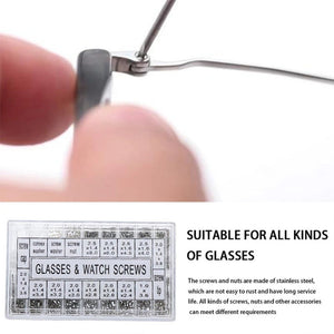1000pcs Box Watch Glasses Repair Screw Set - laboratorydeal
