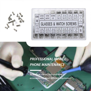 1000pcs Box Watch Glasses Repair Screw Set - laboratorydeal