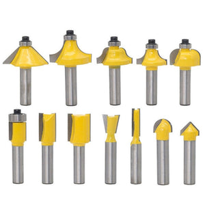 12 PCS / Set Woodworking Engraving Machine Trimmer Cutting Tool, 8 Handle With Wooden Box, 8 Handles Without Wooden Box - laboratorydeal