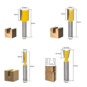 12 PCS / Set Woodworking Engraving Machine Trimmer Cutting Tool, 8 Handle With Wooden Box, 8 Handles Without Wooden Box - laboratorydeal