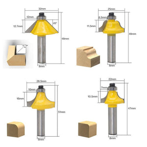 12 PCS / Set Woodworking Engraving Machine Trimmer Cutting Tool, 8 Handle With Wooden Box, 8 Handles Without Wooden Box - laboratorydeal