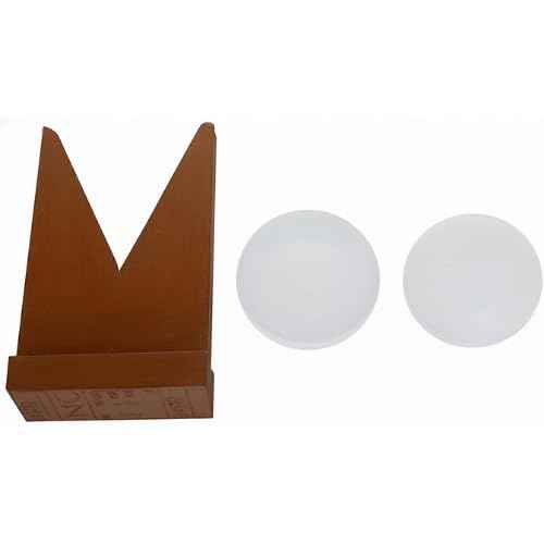 Concave & Convex Lens 3-Inch with Wooden Stand Optical Physics Teaching Tool Science Lab Equipment for Light Refraction Experiments, Optics Demonstrations