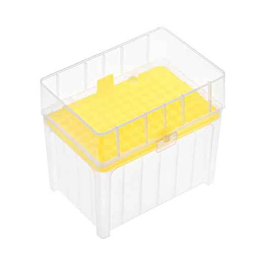 Pipette Tips Box 96-Well Polypropylene Tip Holder Container for 200ul Pipettor 5mm Hole Diameter