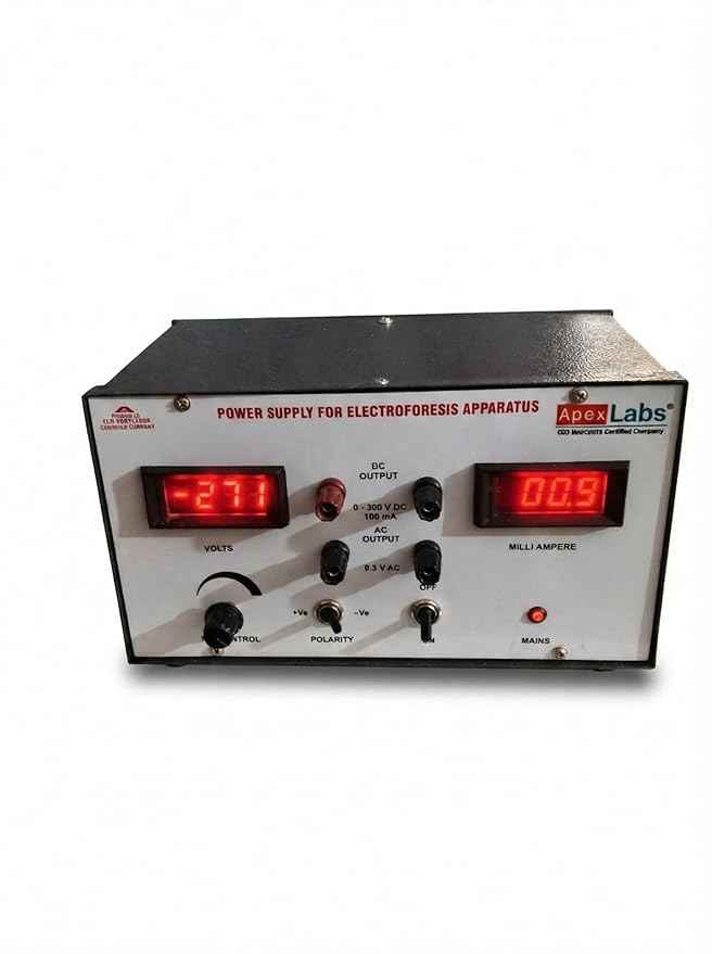 Electrophoresis Power Supply Unit, 0-300V DC, 100 mA, Digital Display, Dual Output DC and AC, Laboratory Equipment
