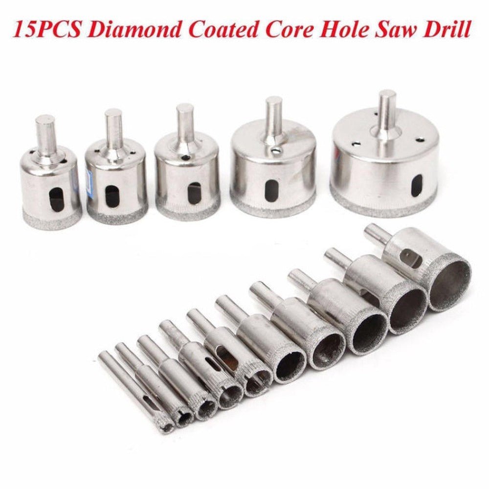 15 In 1 6 - 50mm Diamond Glass Hole Opener Ceramic Marble Hole Opener, 15 In 1 Diamond Glass Hole Opener - laboratorydeal