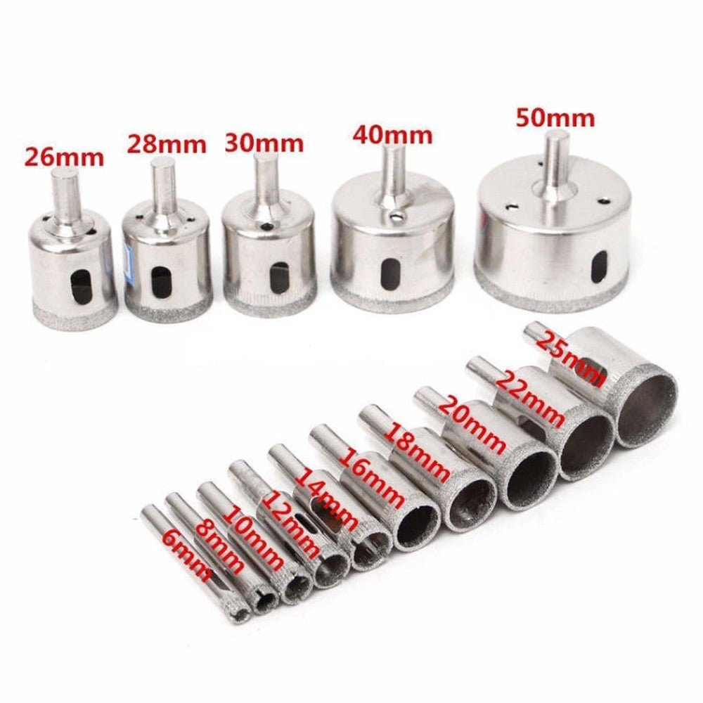15 In 1 6 - 50mm Diamond Glass Hole Opener Ceramic Marble Hole Opener, 15 In 1 Diamond Glass Hole Opener - laboratorydeal