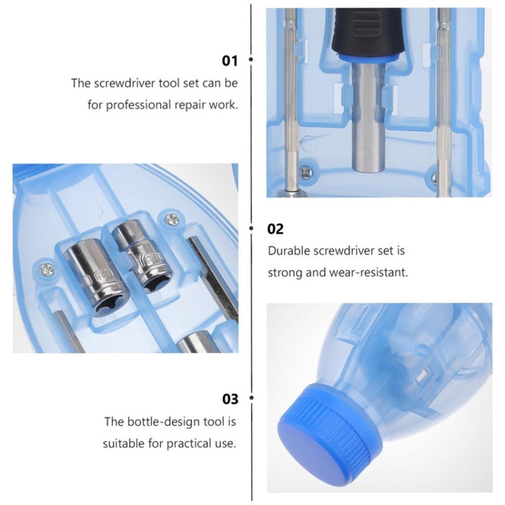 15 In 1 Drinking Bottle Tool Set Transparent Plastic Box Utensil Kit - laboratorydeal