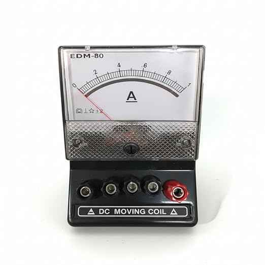 Single Phase Analog DC Ammeter EDM-80 Electrical Current Measurement Meter Direct Current Analog Meter for Circuit Connections, Electrical Testing, Laboratory