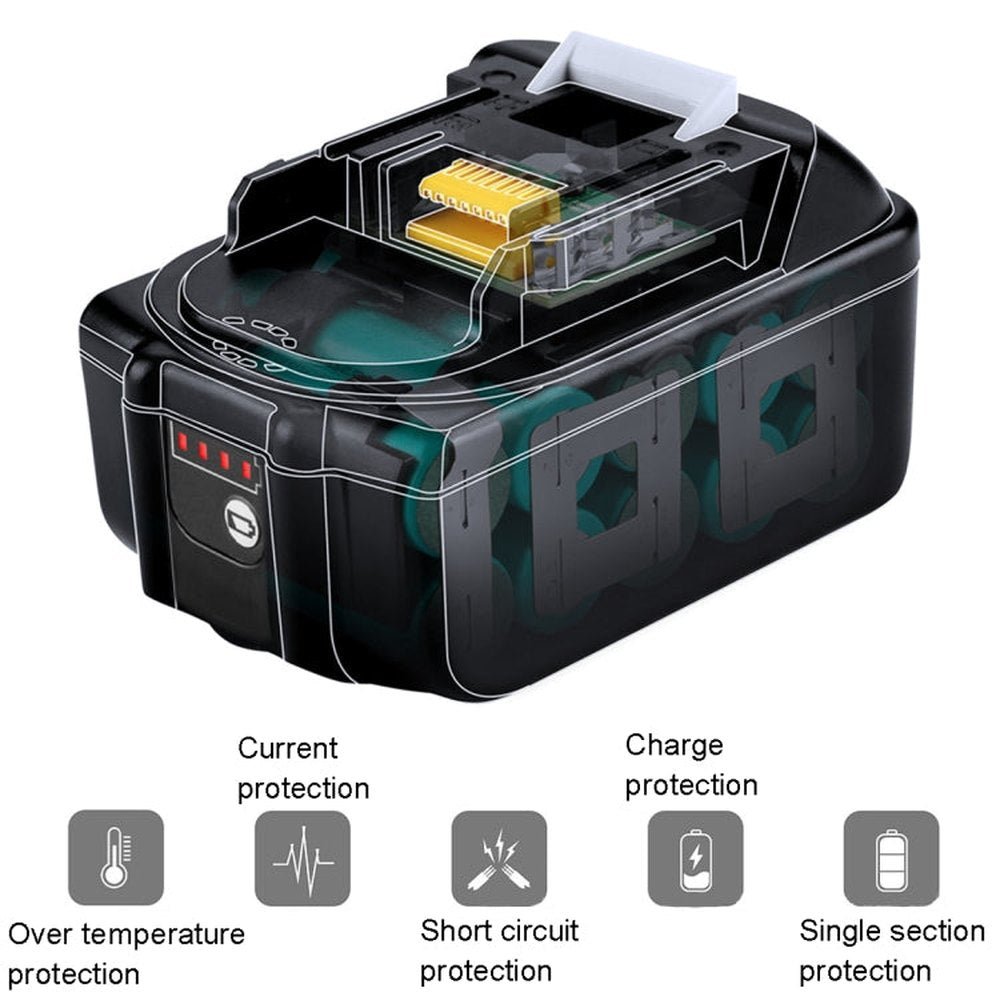18V Hand Drill Lithium Battery Electric Tool Battery Pack For Makit BL1850 / BL1830 / BL1835 / LXT400 / 194204 - 5, 3000mAh, 4000mAh, 5000mAh, 6000mAh - laboratorydeal