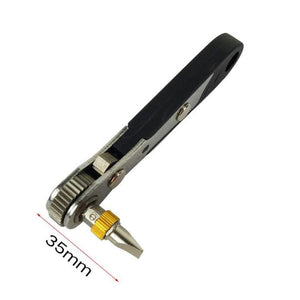 19 In 1 1/4 Ratchet Wrench Bit Set Mini Bit Set Manual Wrench, Black Handle - laboratorydeal