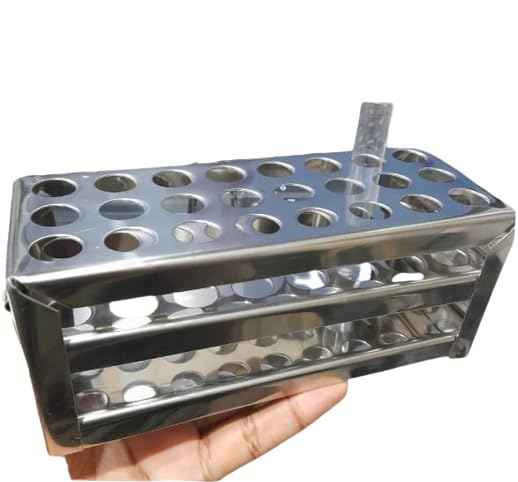 Test Tube Stand, 13 mm � 24 Holes Double-layer Stainless Steel Test Tube Stand