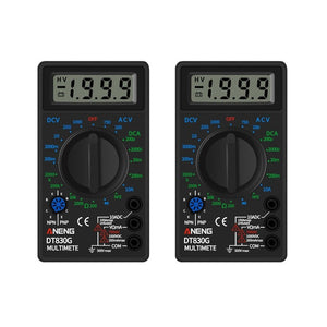 2 PCS ANENG DT830G Portable Digital Multimeter, Black, Yellow