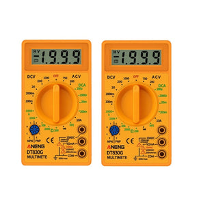 2 PCS ANENG DT830G Portable Digital Multimeter, Black, Yellow