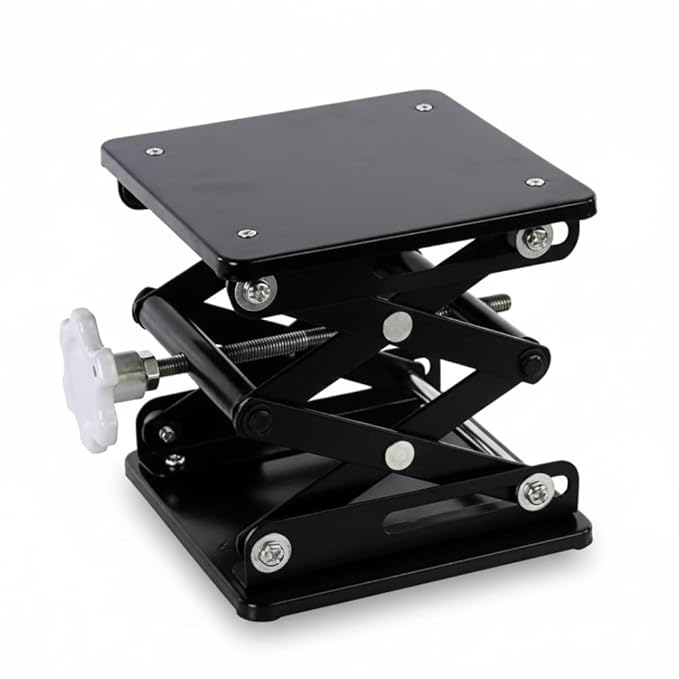 Laboratory Jack Stand Adjustable Height Platform for Lab Equipment Stainless Steel Lab Scissor Jack for Beakers, Flasks, Hot Plates, Microscopes Stable Base