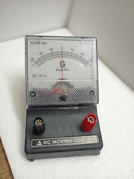 DC Moving Coil Galvanometer, Analog 30-0-30 Microampere 20 uA/Div Sensitivity, Ideal for Physics Lab Experiments & Educational Use