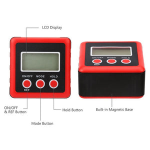 3 Button Mini Precision Magnetic Digital Tilt Box / Tilt Meter / Inclinometer