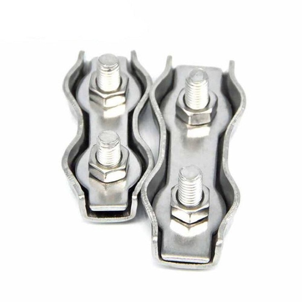 304 Stainless Steel Plate Single Clip Double Clamp Wire Rope Clamp, M2 Double Clip, M3 Double Clip, M4 Double Clip, M5 Double Clip, M6 Double Clip, M8 Double Clip, M10 Double Clip, M2 Single Clip, M10 Single Clip - laboratorydeal