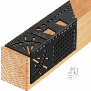 3D Woodworking Stop Gauge Aluminum Alloy Multi-function Angle Ruler, 3D Angle Ruler