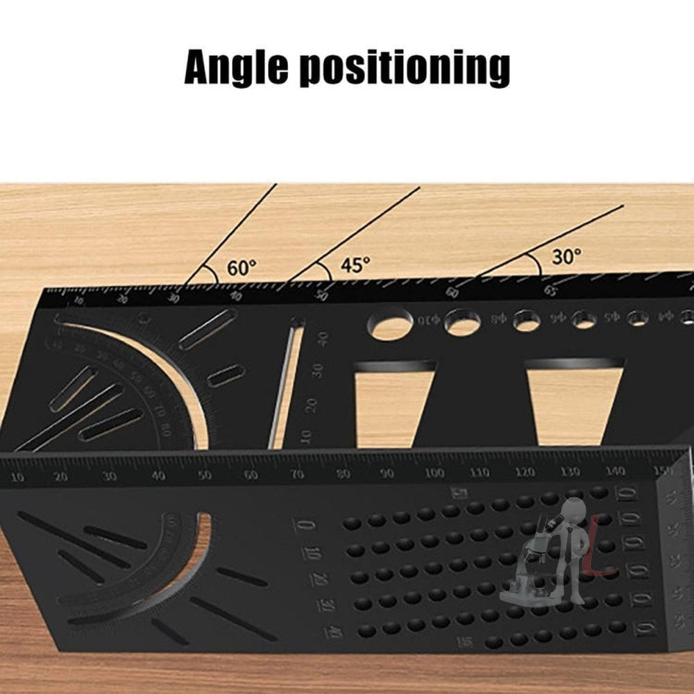 3D Woodworking Stop Gauge Aluminum Alloy Multi-function Angle Ruler, 3D Angle Ruler