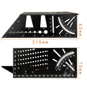 3D Woodworking Stop Gauge Aluminum Alloy Multi-function Angle Ruler, 3D Angle Ruler