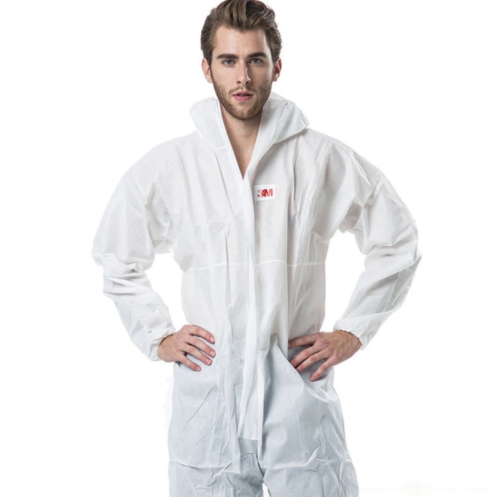 3M 4515 One-piece White Anti-static Anti-chemical Dustproof Sandblasting Suit with Cap, Size: XL, 3M XL