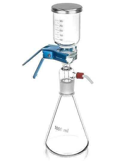 Vacuum Filtration Assembly Flask with Filter Disk, Funnel, Clamp & Pipe - 1000 ML, All-Glass Socket-Type Filter Membrane Flask for Laboratory Filtration