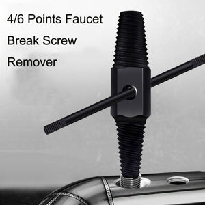 4 / 6 Points Faucet Break Screw Remover Smooth Silky Tooth Double - headed Screw Tool, Black - laboratorydeal