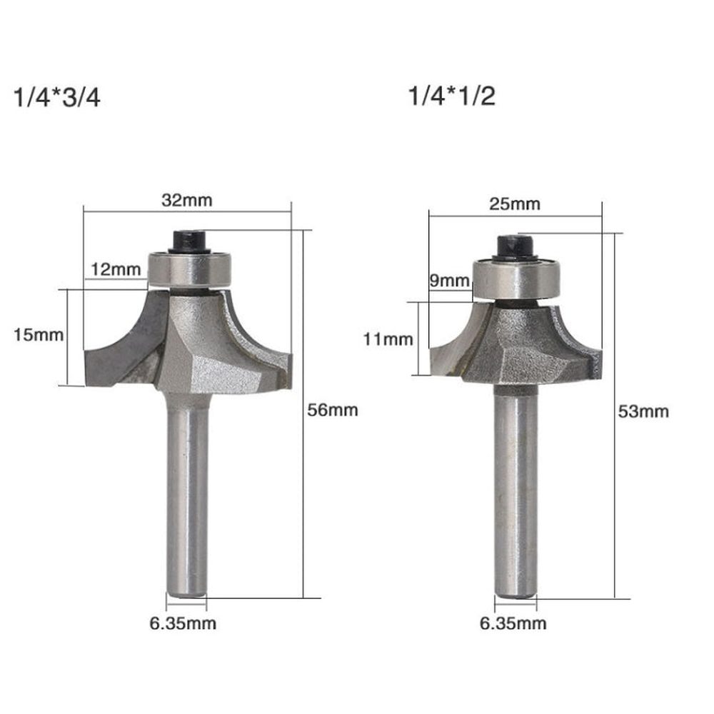 4 PCS/Set Round Corner Woodworking Cutter Trimming Machine Alloy Cutter Head, 4 PCS/Set Alloy Cutter Head - laboratorydeal