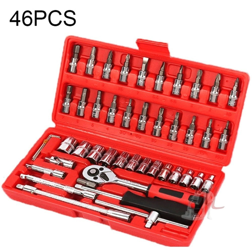 46 In 1 Multi-function Car Repair Combination Toolbox Ratchet Wrench Set (Red), 46 In 1(Red), 46 In 1(Black), 46 In 1(Blue)