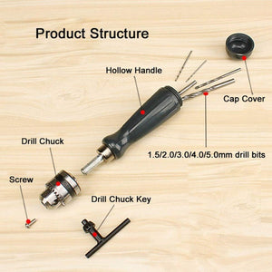 5 In 1 Key Hand Drill With 5 Bits Simple Carving Drill, 5 In 1 Key Hand Drill - laboratorydeal