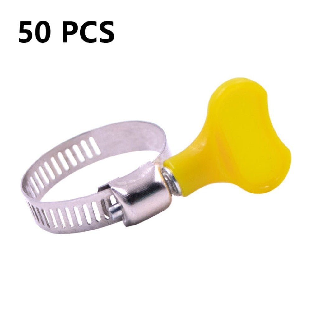 50 PCS Plastic Handle Stainless Steel Throat Clamp Buckle Water Pipe Clamp, Plastic Pipe Clamp - laboratorydeal