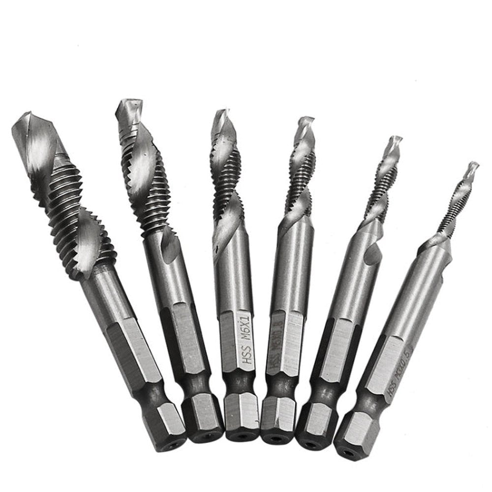 6 PCS / Set HSS Multi - Function Integrated Composite Tap Hole Tapping Chamfering, 6 PCS / Set Hole Tapping Chamfering - laboratorydeal