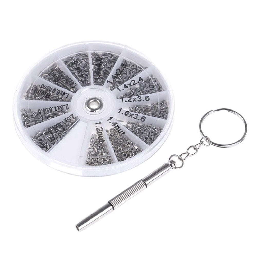 600pcs Micro Glasses Sunglasses Watch Glasses Case Crack Repair Kit Tool Kit with Screwdriver - laboratorydeal