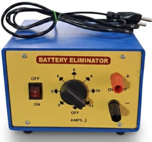 Multistep Battery Eliminator 0-12 v 3 amp with Regulated Power Supply for Scientific Experiments