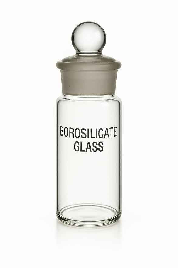 Laboratory Weighing Bottle, 25ml Borosilicate Glass, 30x60mm with Ground Glass Stopper, Chemical Resistant