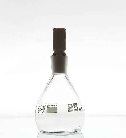 Borosilicate Glass Specific Gravity Bottle (Density Bottle) – 25ml with Glass Stopper – Ideal for Accurate Density Measurements in Labs