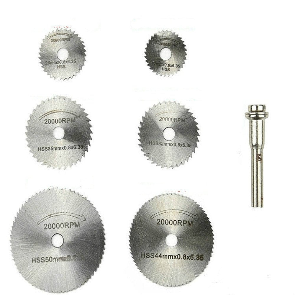 7 PCS/Set Electric Grinder Saw Blade High Speed Steel Saw Blade Woodworking Saw Blade High Speed Steel Cutting Piece, 11026, 11027 - laboratorydeal