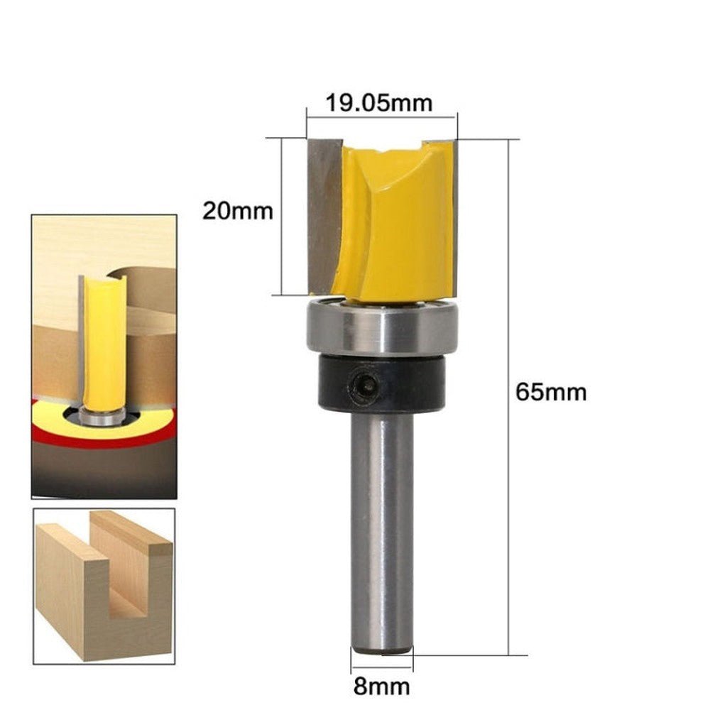 8MM Shank Copy Type Trimming Knife Straight Edge Engraving Machine Milling Cutter, 8x3/4x20mm, 8x3/4x25mm, 8x3/4x38mm, 8x3/4x50mm, 4PCS/Set - laboratorydeal