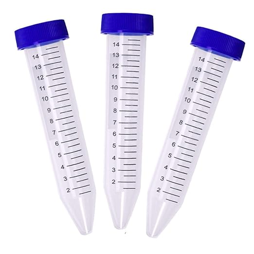 15ml Graduated Centrifuge Tube With Conical Bottom 100 Pcs made in India, research grade for school, collage and Research