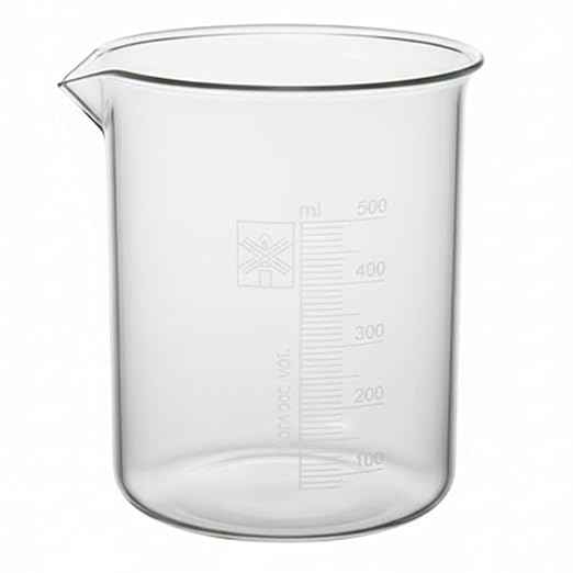 Beaker Euro Design 500 ml Polypropylene Laboratory Beaker – Pack of 12 Chemical Resistant Autoclavable Measuring Beakers for Lab Use, Schools