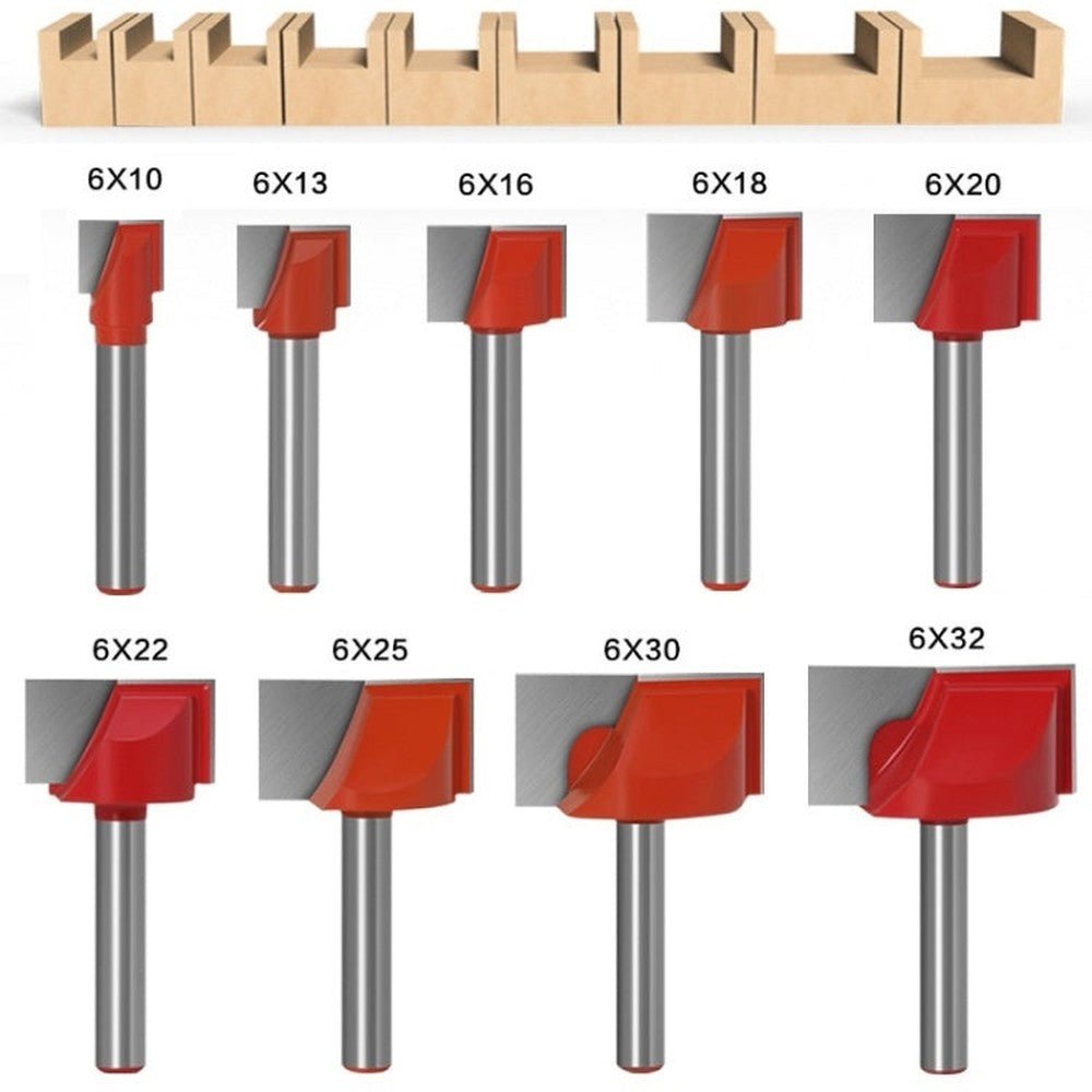 9 In1 6 Handle Bottom Cleaning Knife Woodworking Slotting Milling Cutter CNC Engraving Machine Tool, 9 In1 - laboratorydeal