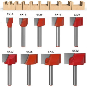 9 In1 6 Handle Bottom Cleaning Knife Woodworking Slotting Milling Cutter CNC Engraving Machine Tool, 9 In1 - laboratorydeal