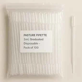 Laboratory Pasture Pipette 3 ML Pack of 100, Graduated
