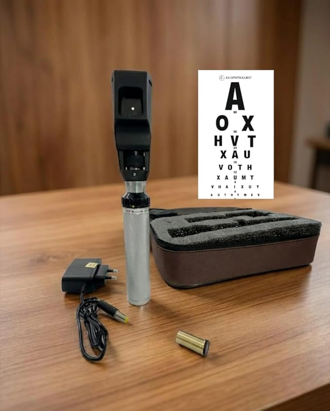 Indian Streak Retinoscope H.Type with Vision Chart Free | Ophthalmic Diagnostic Instrument | High Precision Eye Testing Device | Complete Optometry Tool Set