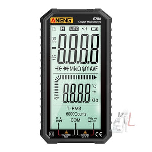 ANENG 620A Full Screen Smart Digital Multimeter, Black, Red